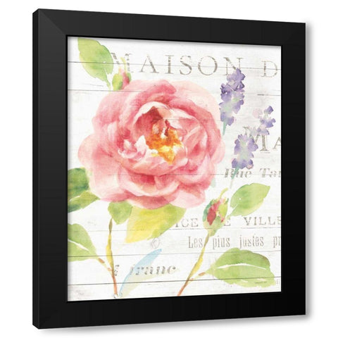 Maison Des Fleurs III Black Modern Wood Framed Art Print with Double Matting by Nai, Danhui