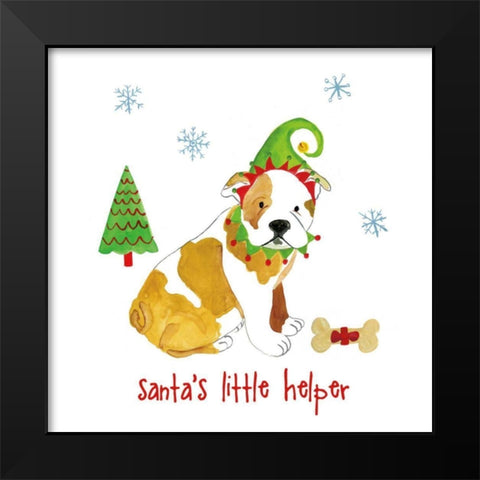 Christmas Critters I Black Modern Wood Framed Art Print by Zaman, Farida