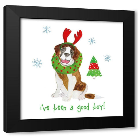 Christmas Critters II Black Modern Wood Framed Art Print by Zaman, Farida