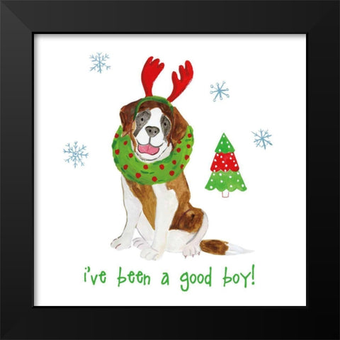 Christmas Critters II Black Modern Wood Framed Art Print by Zaman, Farida