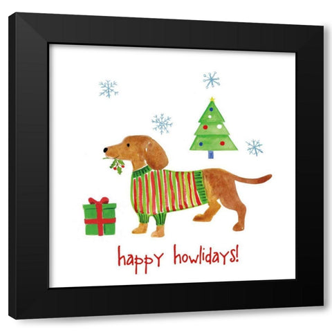 Christmas Critters IV Black Modern Wood Framed Art Print with Double Matting by Zaman, Farida