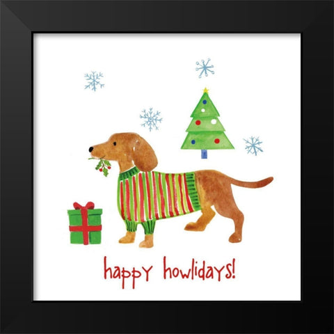 Christmas Critters IV Black Modern Wood Framed Art Print by Zaman, Farida