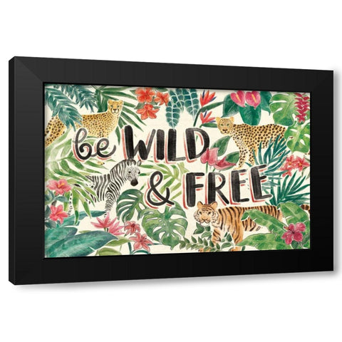 Jungle Vibes I Black Modern Wood Framed Art Print with Double Matting by Penner, Janelle