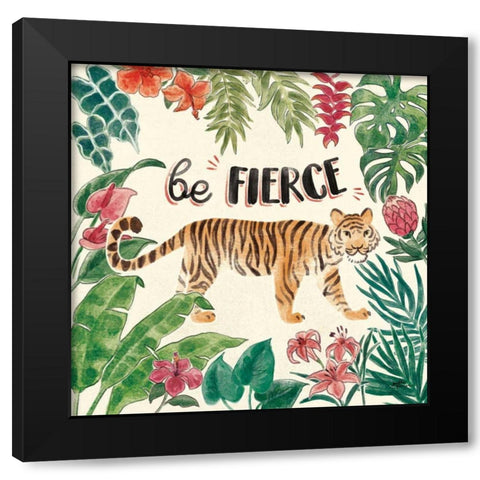 Jungle Vibes II Black Modern Wood Framed Art Print with Double Matting by Penner, Janelle