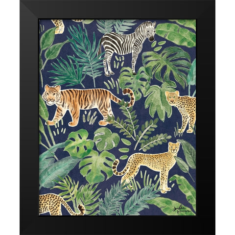 Jungle Vibes Step 03D Black Modern Wood Framed Art Print by Penner, Janelle