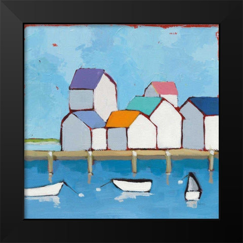 The Wharf Black Modern Wood Framed Art Print by Adams, Phyllis