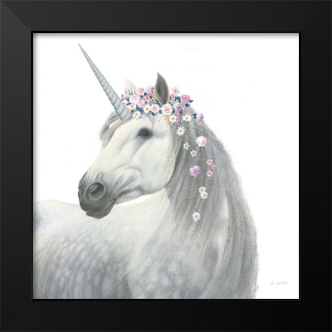 Spirit Unicorn II Sq Enchanted Black Modern Wood Framed Art Print by Wiens, James