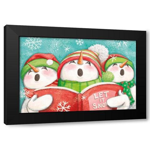 Let it Snow IV Eyes Open Black Modern Wood Framed Art Print with Double Matting by Urban, Mary