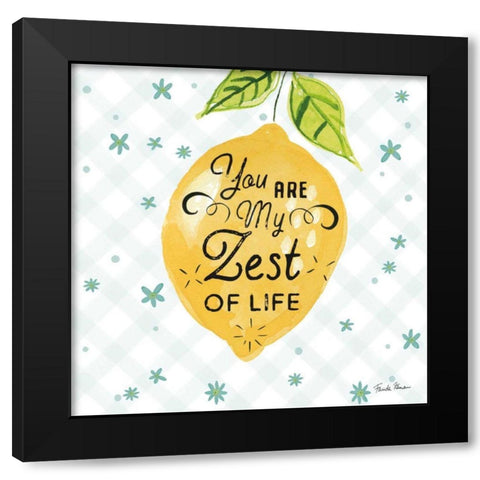 Mellow Yellow III Black Modern Wood Framed Art Print with Double Matting by Zaman, Farida