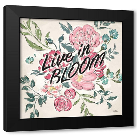 Live in Bloom II Black Modern Wood Framed Art Print with Double Matting by Penner, Janelle