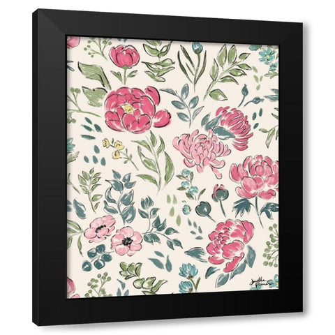 Live in Bloom Step 01 Black Modern Wood Framed Art Print with Double Matting by Penner, Janelle