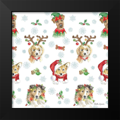 Holiday Paws Step 01A Black Modern Wood Framed Art Print by Grove, Beth
