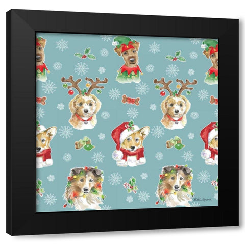 Holiday Paws Step 01B Black Modern Wood Framed Art Print by Grove, Beth