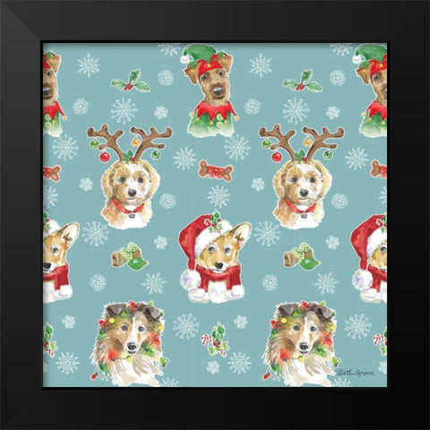 Holiday Paws Step 01B Black Modern Wood Framed Art Print by Grove, Beth