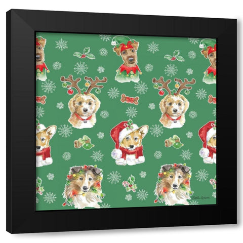 Holiday Paws Step 01D Black Modern Wood Framed Art Print by Grove, Beth