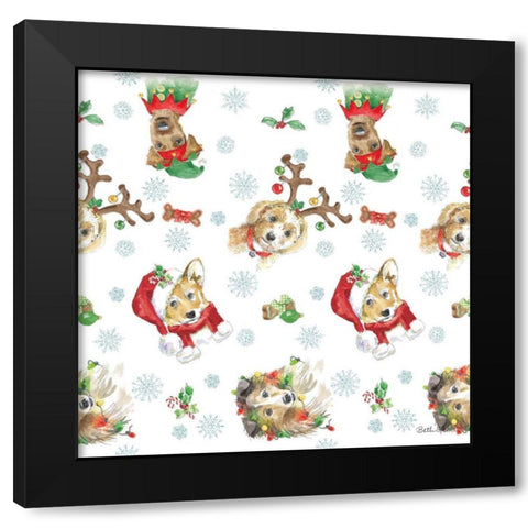 Holiday Paws Step 02A Black Modern Wood Framed Art Print by Grove, Beth