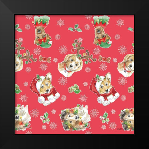 Holiday Paws Step 02C Black Modern Wood Framed Art Print by Grove, Beth