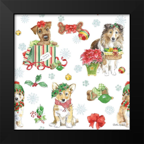 Holiday Paws Step 03A Black Modern Wood Framed Art Print by Grove, Beth