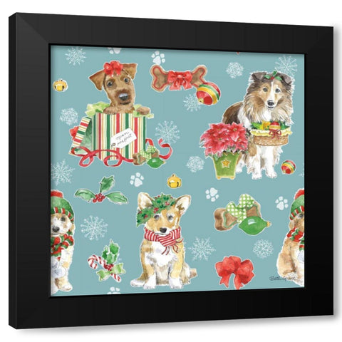 Holiday Paws Step 03B Black Modern Wood Framed Art Print by Grove, Beth