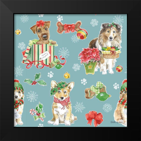 Holiday Paws Step 03B Black Modern Wood Framed Art Print by Grove, Beth