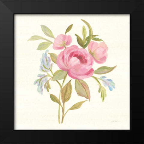 Petals and Blossoms IV Black Modern Wood Framed Art Print by Vassileva, Silvia