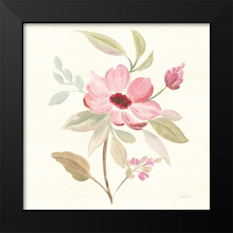Petals and Blossoms VI Black Modern Wood Framed Art Print by Vassileva, Silvia