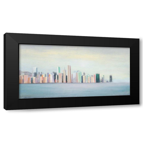 New York Skyline Blue Crop Black Modern Wood Framed Art Print by Purinton, Julia