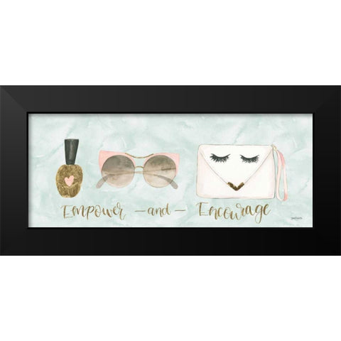Boss Ladies X Aqua Empower Black Modern Wood Framed Art Print by Jackson, Jenaya