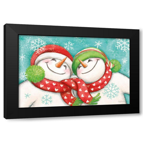 Let it Snow II Eyes Open Black Modern Wood Framed Art Print with Double Matting by Urban, Mary