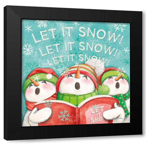 Let it Snow VIII Eyes Open Black Modern Wood Framed Art Print with Double Matting by Urban, Mary