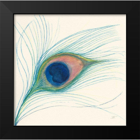 Peacock Feather I Black Modern Wood Framed Art Print by Thomas, Miranda