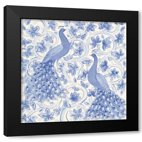 Peacock Garden II Black Modern Wood Framed Art Print with Double Matting by Thomas, Miranda