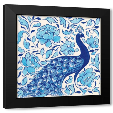 Peacock Garden IV Black Modern Wood Framed Art Print with Double Matting by Thomas, Miranda