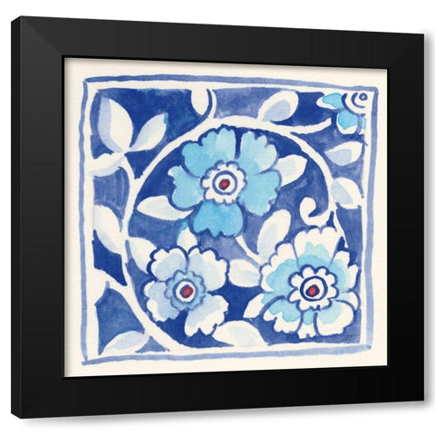 Peacock Garden IX Black Modern Wood Framed Art Print by Thomas, Miranda