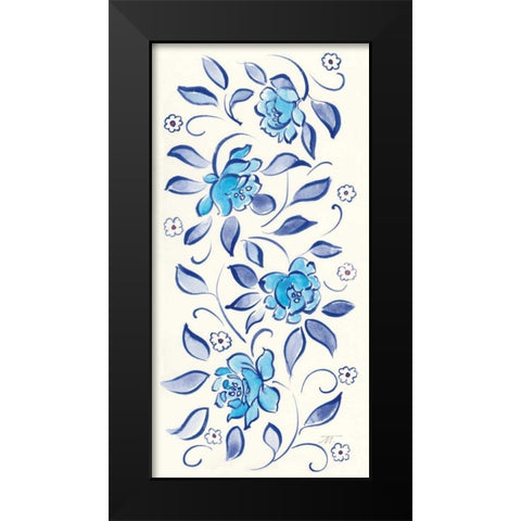Peacock Garden X Black Modern Wood Framed Art Print by Thomas, Miranda