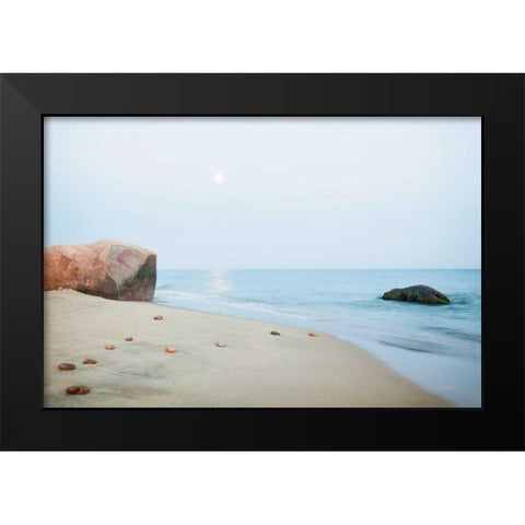 Coastal Rocks Black Modern Wood Framed Art Print by Aledanda