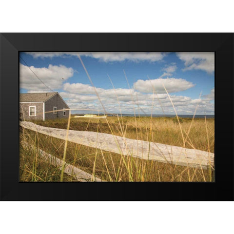 The Cottage Black Modern Wood Framed Art Print by Aledanda