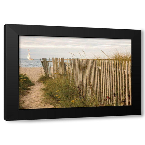 Along the Fence II Black Modern Wood Framed Art Print with Double Matting by Aledanda