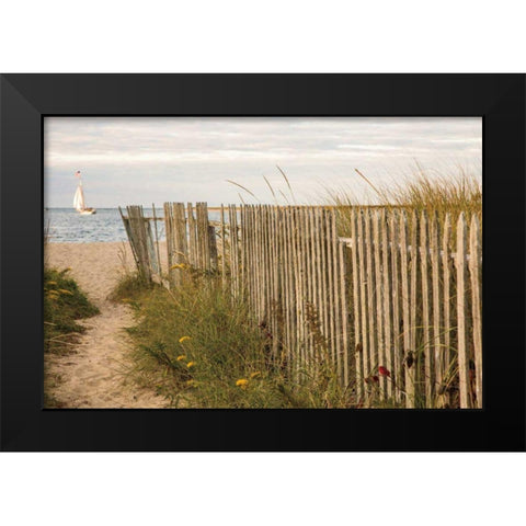 Along the Fence II Black Modern Wood Framed Art Print by Aledanda
