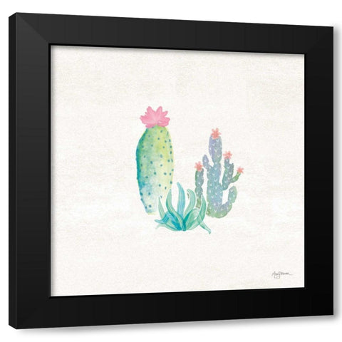 Bohemian Cactus V Black Modern Wood Framed Art Print with Double Matting by Urban, Mary