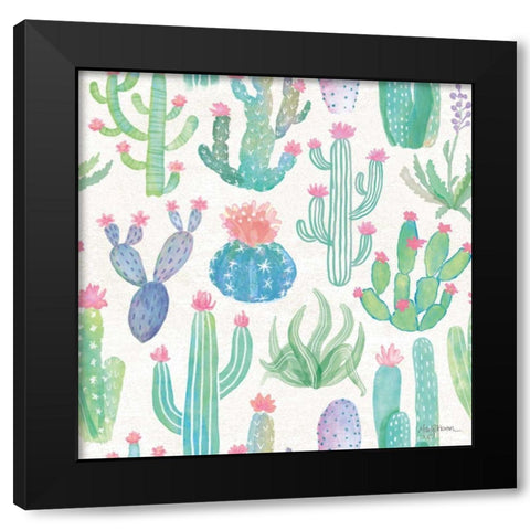 Bohemian Cactus Step 01A Black Modern Wood Framed Art Print with Double Matting by Urban, Mary