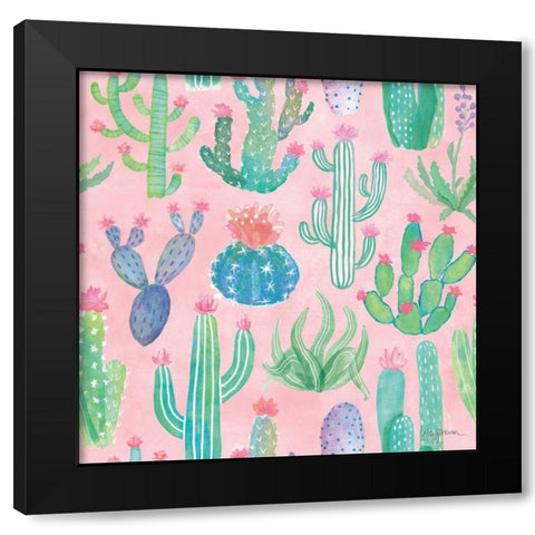 Bohemian Cactus Step 01B Black Modern Wood Framed Art Print with Double Matting by Urban, Mary