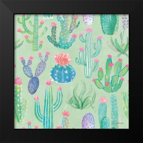 Bohemian Cactus Step 01C Black Modern Wood Framed Art Print by Urban, Mary