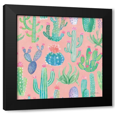 Bohemian Cactus Step 01D Black Modern Wood Framed Art Print with Double Matting by Urban, Mary