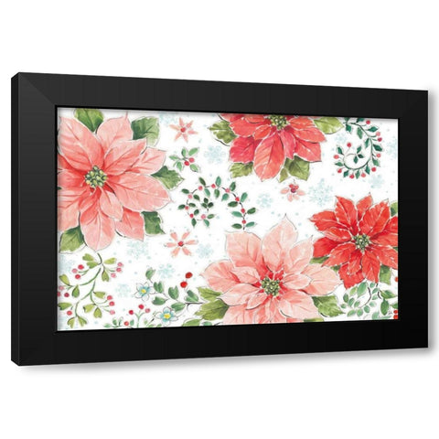 Country Poinsettias I Black Modern Wood Framed Art Print with Double Matting by Brissonnet, Daphne