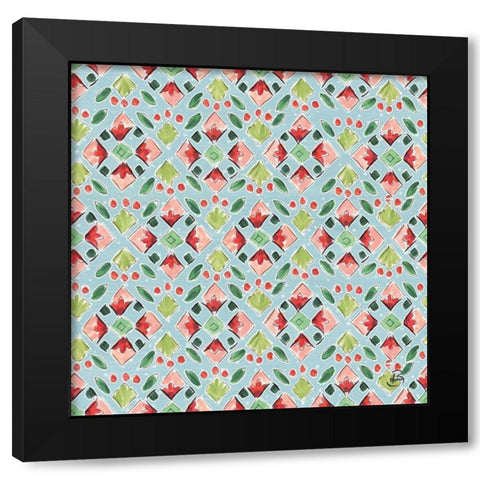 Country Poinsettias Step 05B Black Modern Wood Framed Art Print with Double Matting by Brissonnet, Daphne