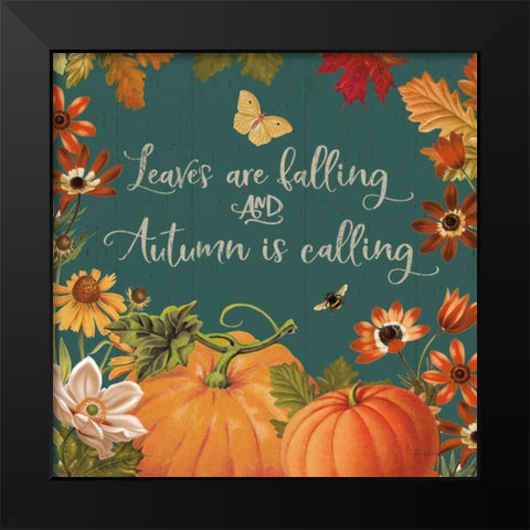 Fall Garden III Teal Black Modern Wood Framed Art Print by Pertiet, Katie