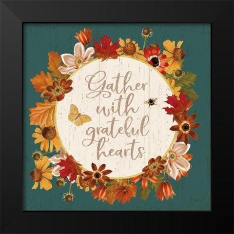 Fall Garden V Teal Black Modern Wood Framed Art Print by Pertiet, Katie