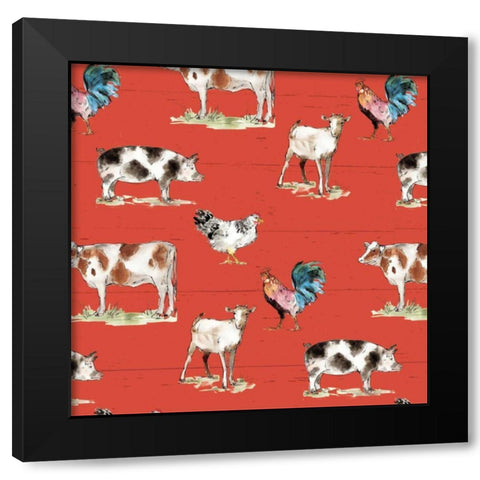 Down on the Farm Step 01B Black Modern Wood Framed Art Print with Double Matting by Tavoletti, Anne