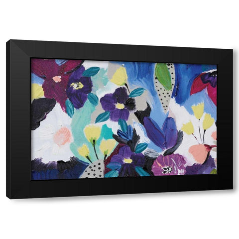 Happy Flower Bar I Black Modern Wood Framed Art Print by Davis, Joan E.